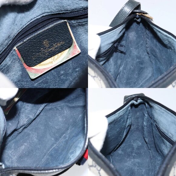 GUCCI GG Supreme Sherry Line Shoulder Bag PVC Navy Gold 89 02 032 Auth 142892 - Picture 14 of 15
